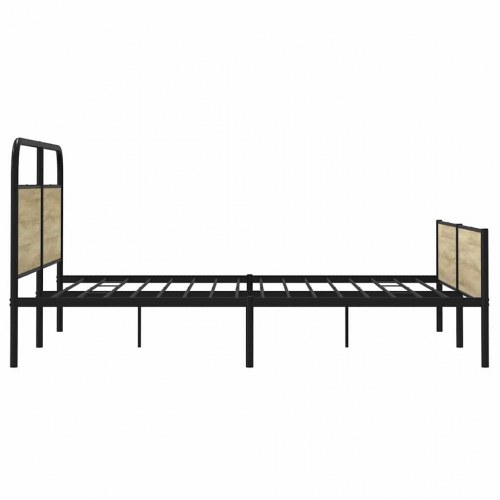Sengeramme 193 x 203 cm - metal og sonoma-eg