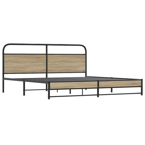 Sengeramme uden madras 183 x 213 cm - røget egetræ