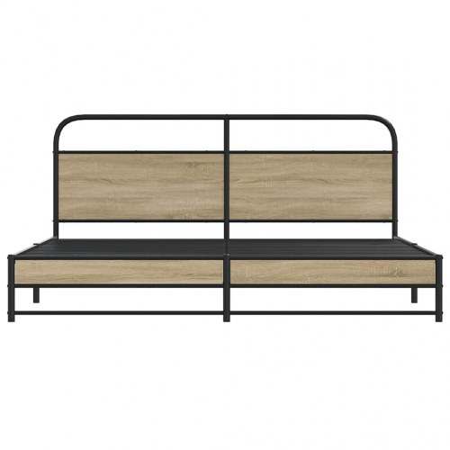 Sengeramme uden madras 183 x 213 cm - røget egetræ