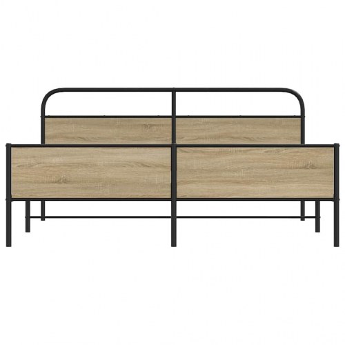 Sengeramme uden madras med sengegavl 183 x 213 cm - røget egetræsfarve