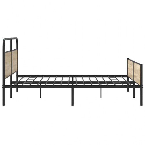 Sengeramme uden madras med sengegavl 183 x 213 cm - røget egetræsfarve