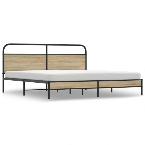 Sengeramme uden madras 183 x 213 cm - røget egetræsfarve