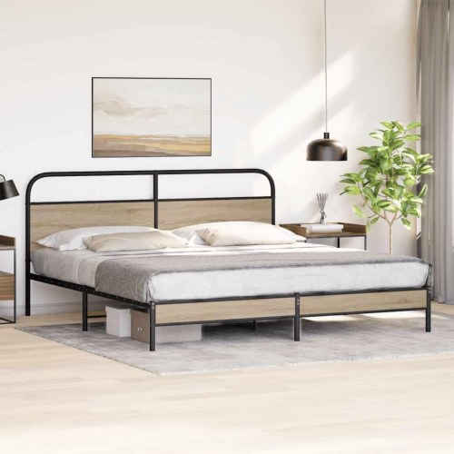 Sengeramme uden madras 183 x 213 cm - røget egetræsfarve