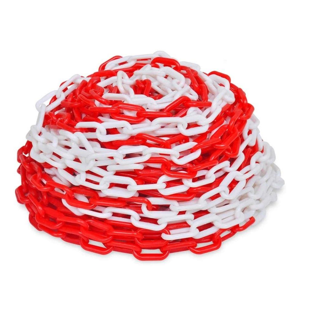 Advarselskæde 2 stk. 30 m plastik rød og hvid