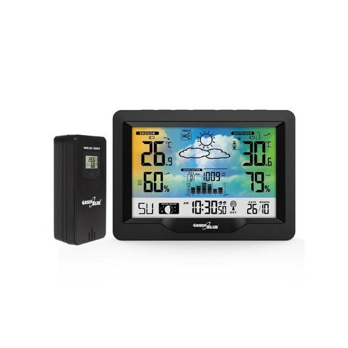 Multifunktionel vejrstation Greenblue GB540 Sort