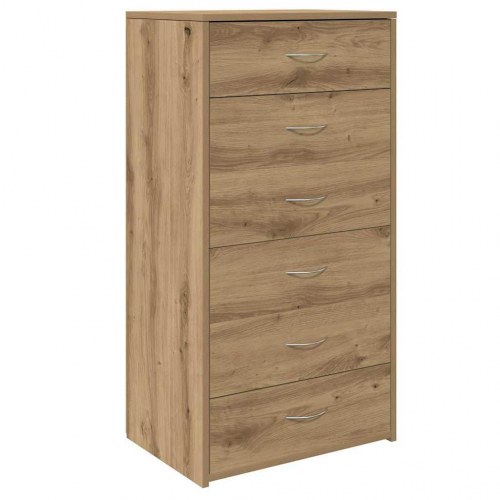 Skænk med 6 skuffer 50×34×96 cm - konstrueret træ i artisan eg