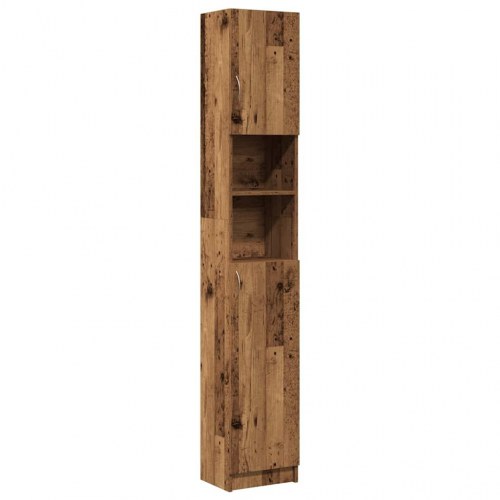 Badeværelses højskab 32×25,5×190 cm - konstrueret træ, antikt træ
