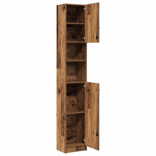 Badeværelses højskab 32×25,5×190 cm - konstrueret træ, antikt træ
