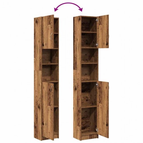 Badeværelses højskab 32×25,5×190 cm - konstrueret træ, antikt træ