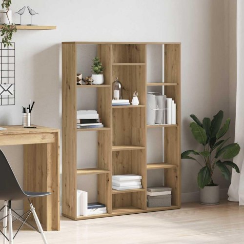 Rumdeler/bogreol 100×24×140 cm i konstrueret træ - artisan eg