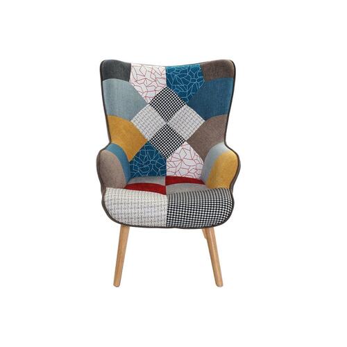 Lænestol 70 x 73 x 100 cm Brun Gummitræ Multifarvet