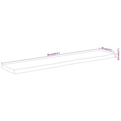 Væghylde 90x20x3,8 cm rektangulær massivt akacietræ