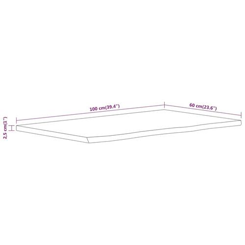 Bordplade til badeværelse 90x60x2,5 cm rektangulær akacietræ