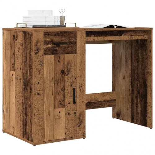 Skrivebord 100 × 49 × 75 cm i konstrueret træ - antikt trælook