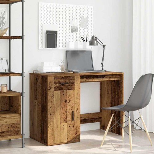 Skrivebord 100 × 49 × 75 cm i konstrueret træ - antikt trælook