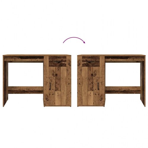 Skrivebord 100 × 49 × 75 cm i konstrueret træ - antikt trælook