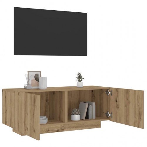 Tv-bord 100×35×40 cm i konstrueret træ - kunsteg