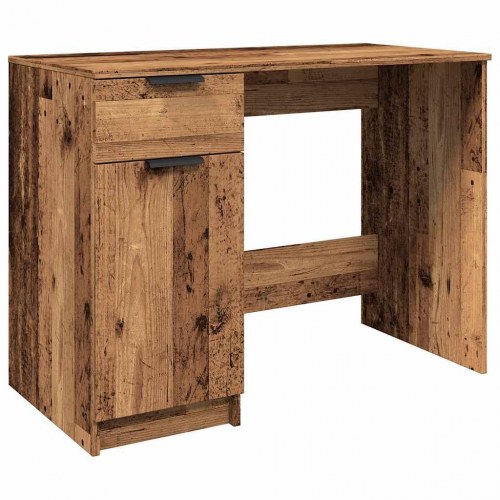 Skrivebord 100 × 50 × 75 cm i konstrueret træ - antikt trælook