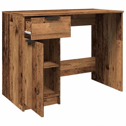 Skrivebord 100 × 50 × 75 cm i konstrueret træ - antikt trælook