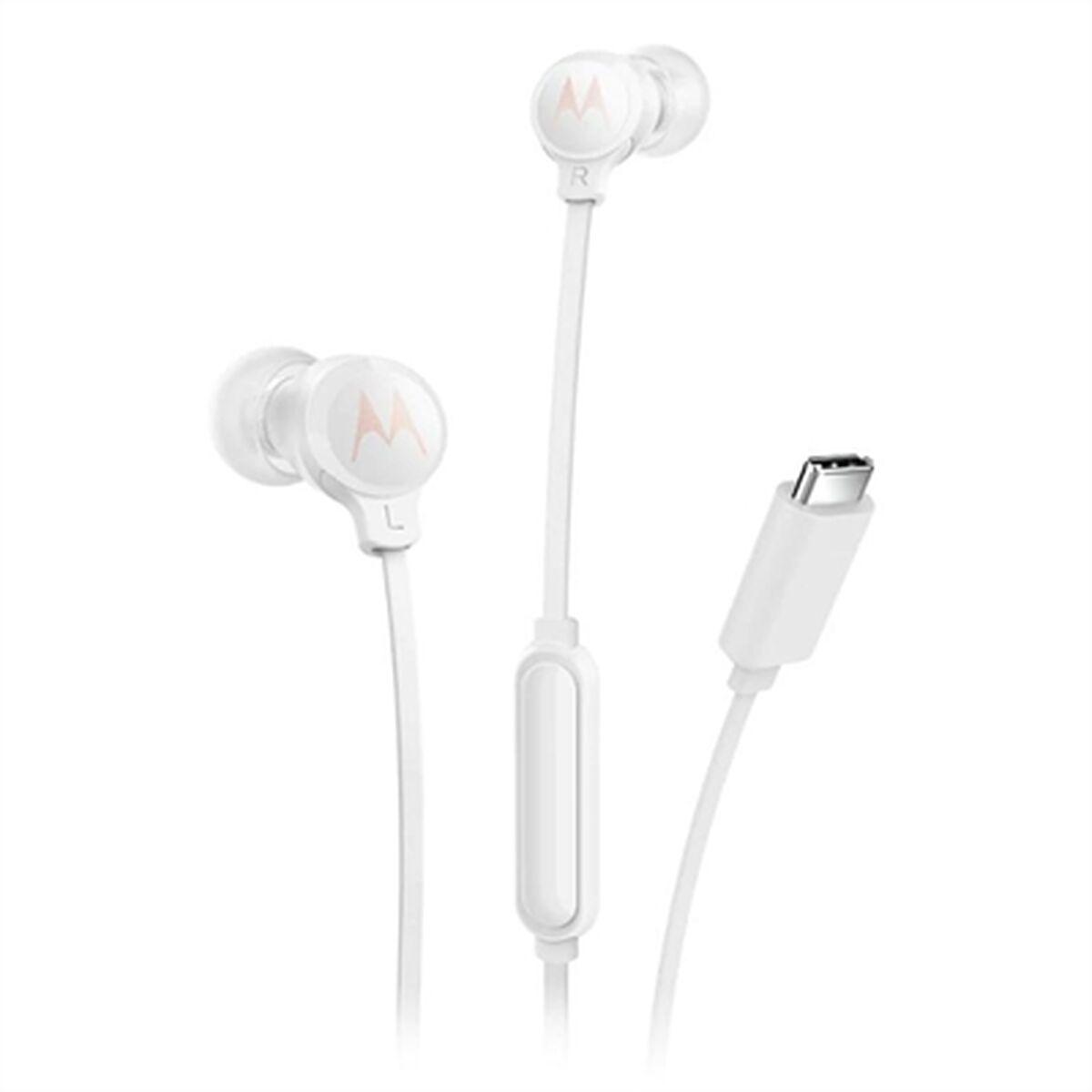 In-ear høretelefoner Motorola 3C-S - hvid USB-C med mikrofon