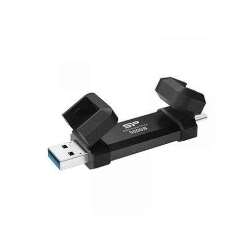 Silicon Power DS72 bærbar SSD 500 GB - USB 3.2, USB-A/USB-C, sort