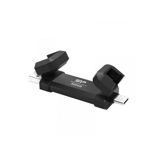 Silicon Power DS72 bærbar SSD 500 GB - USB 3.2, USB-A/USB-C, sort