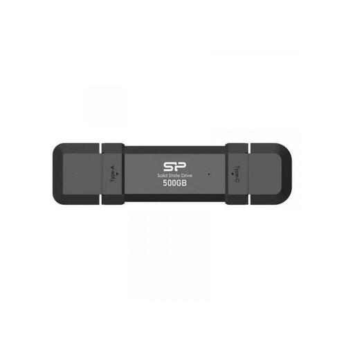 Silicon Power DS72 bærbar SSD 500 GB - USB 3.2, USB-A/USB-C, sort
