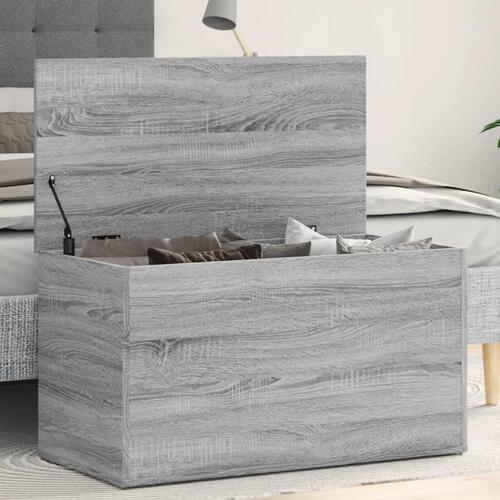 Opbevaringskasse 84x42x46 cm konstrueret træ grå sonoma-eg
