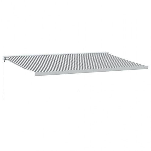 Foldemarkise 5×3 m - stof og aluminium, antracitgrå/hvid