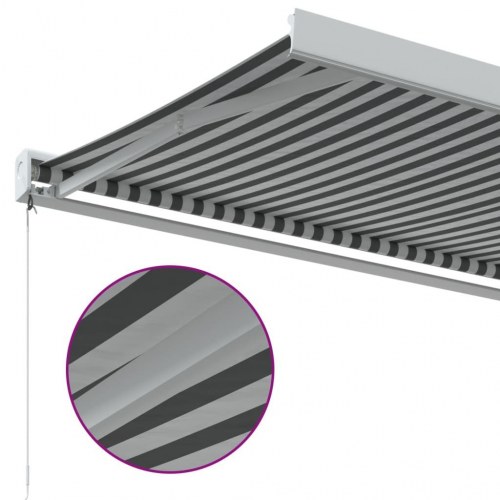 Foldemarkise 5×3 m - stof og aluminium, antracitgrå/hvid