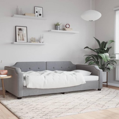 Daybed 100 x 200 cm i stof - lysegrå sengeramme/sovesofa