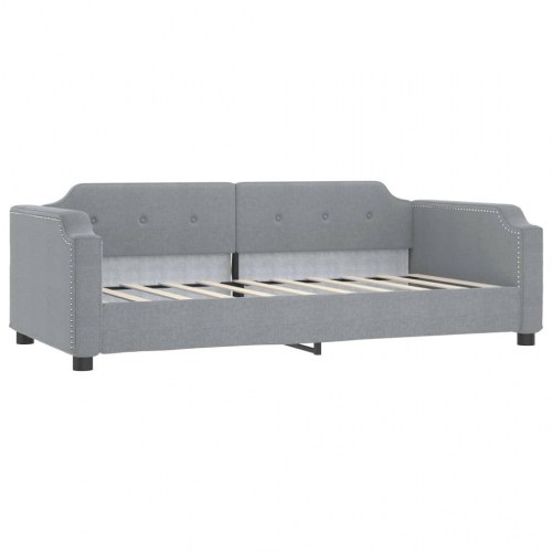 Daybed 100 x 200 cm i stof - lysegrå sengeramme/sovesofa