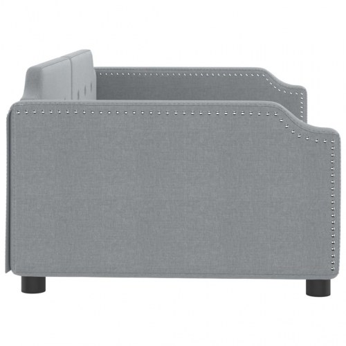 Daybed 100 x 200 cm i stof - lysegrå sengeramme/sovesofa