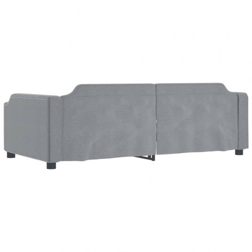 Daybed 100 x 200 cm i stof - lysegrå sengeramme/sovesofa