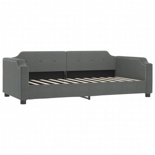 Daybed 90×190 cm i stof - mørkegrå sovesofa til gæsteværelse og stue