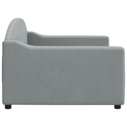 Daybed i stof 90x190 cm - lysegrå sovesofa til stue og soveværelse