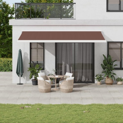 Markise 500 × 300 cm med automatisk betjening - brun