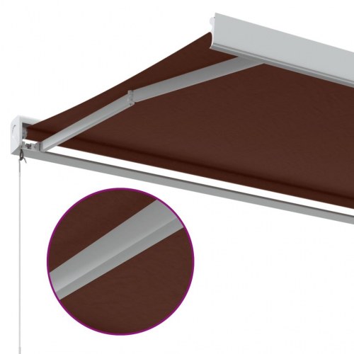 Markise 500 × 300 cm med automatisk betjening - brun