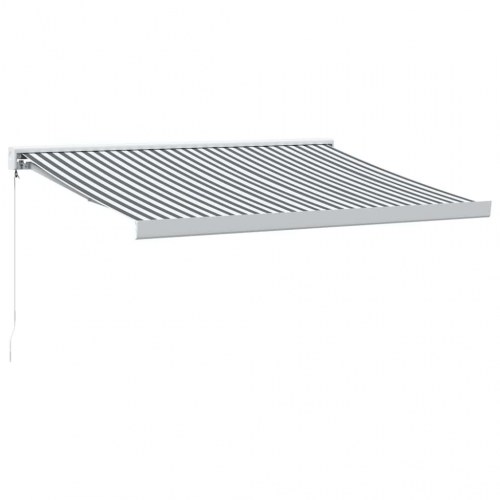 Foldemarkise 3,5 x 2,5 m - stof og aluminium, antracitgrå/hvid