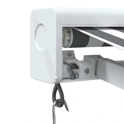 Foldemarkise 3,5 x 2,5 m - stof og aluminium, antracitgrå/hvid