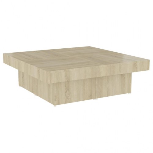 Sofabord 90×90×28 cm i konstrueret træ - sonoma-eg