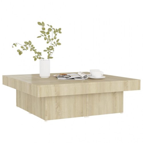 Sofabord 90×90×28 cm i konstrueret træ - sonoma-eg