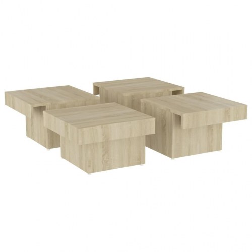Sofabord 90×90×28 cm i konstrueret træ - sonoma-eg
