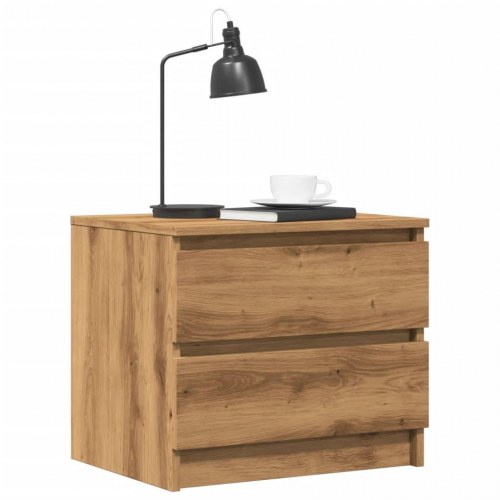 Sengeborde 2 stk. - 50×40×43,5 cm i kunsteg med skuffer