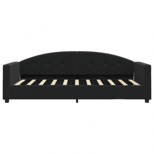 Daybed 80×200 cm i velour - sort sovesofa med lamelbund