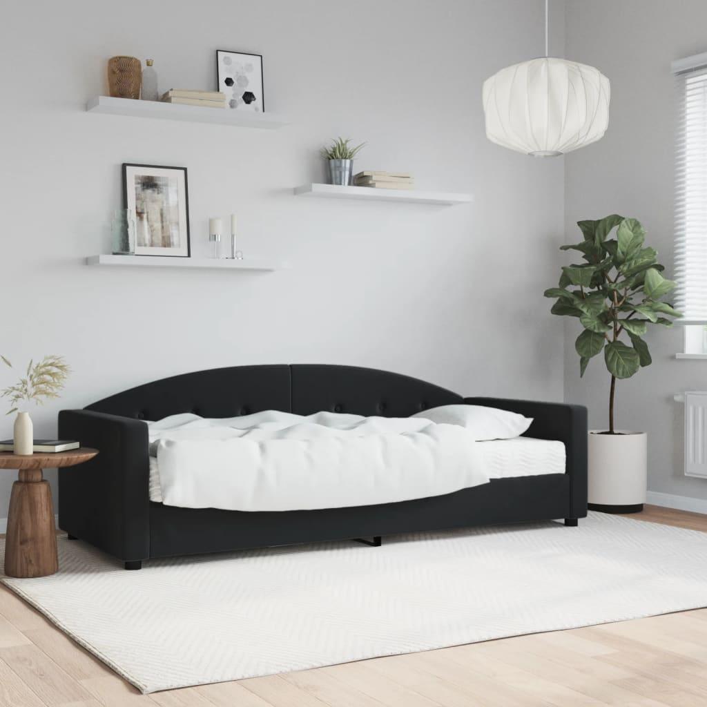 Daybed med madras 80x200 cm velour sort billede