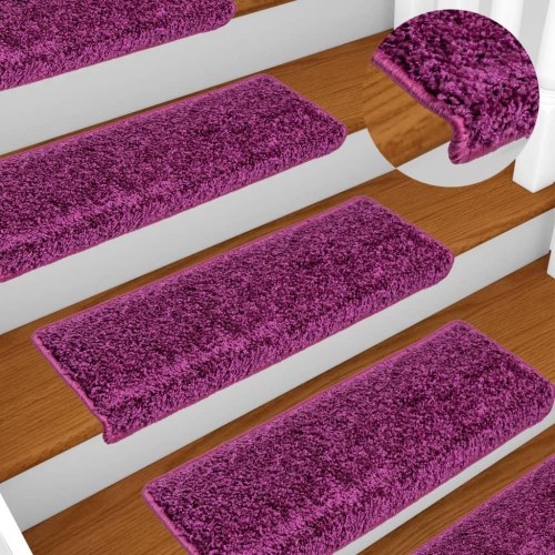 Trappemåtter 10 stk. - 65 × 21 × 4 cm, violet, rektangulær kant