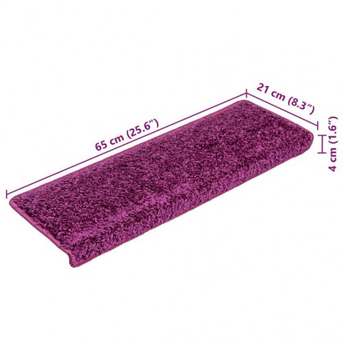 Trappemåtter 10 stk. - 65 × 21 × 4 cm, violet, rektangulær kant
