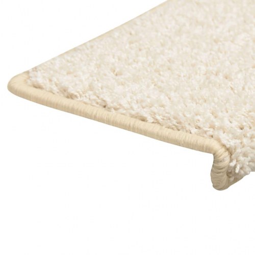 Trappemåtter - 10 stk. 65 × 21 × 4 cm, hvid, rektangulær kant