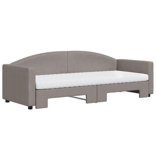 Daybed med udtræk og madras 80x200 cm stof gråbrun
